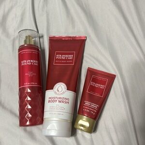 Strawberry pound cake bath and body works body wash lotion and spray